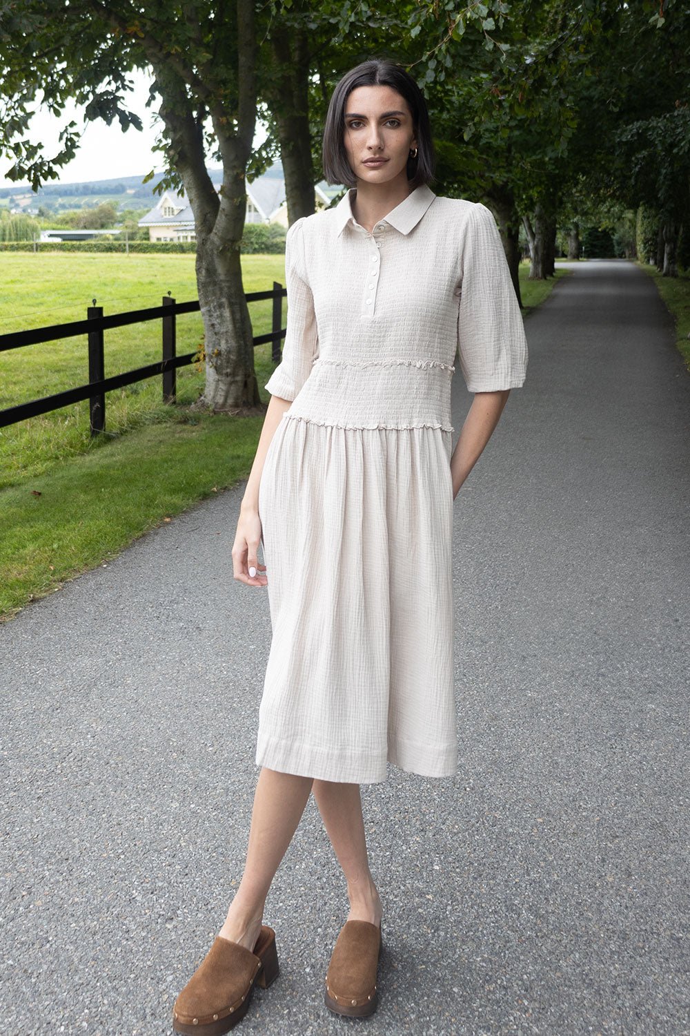 Sadie Cheesecloth Puff Sleeve Dress