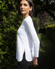 Sara Collarless Layering Shirt - No2moro