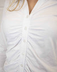 Addison Ruched Cotton Shirt - No2moro