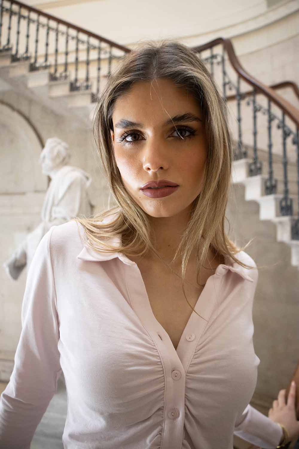 Addison Ruched Cotton Shirt - No2moro