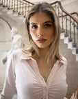 Addison Ruched Cotton Shirt - No2moro