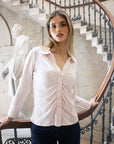 Addison Ruched Cotton Shirt - No2moro