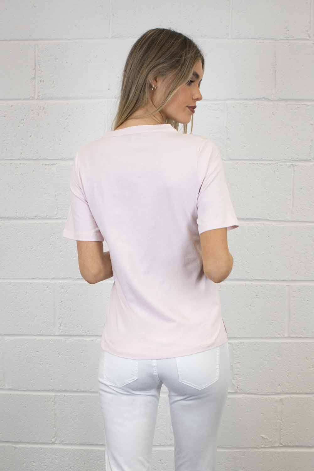 Bella Short Sleeve V Cotton Tee - No2moro