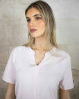 Bella Short Sleeve V Cotton Tee - No2moro