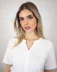 Bella Short Sleeve V Cotton Tee - No2moro