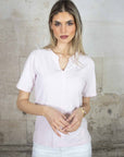 Bella Short Sleeve V Cotton Tee - No2moro