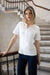 Bella Short Sleeve V Cotton Tee - No2moro