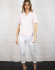 Bella Short Sleeve V Cotton Tee - No2moro