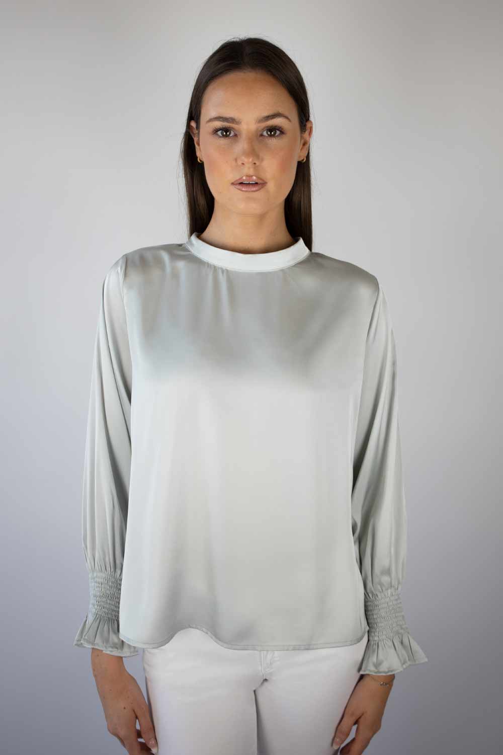 Grey high hotsell neck blouse