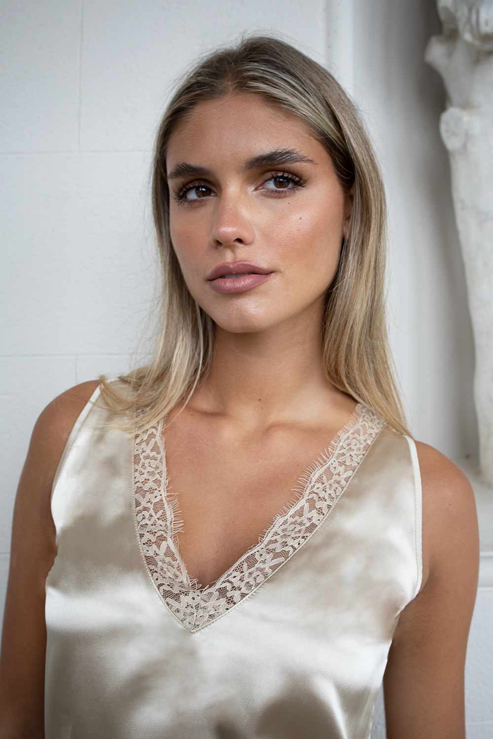 Kai V Neck Silk Look Camisole - No2moro