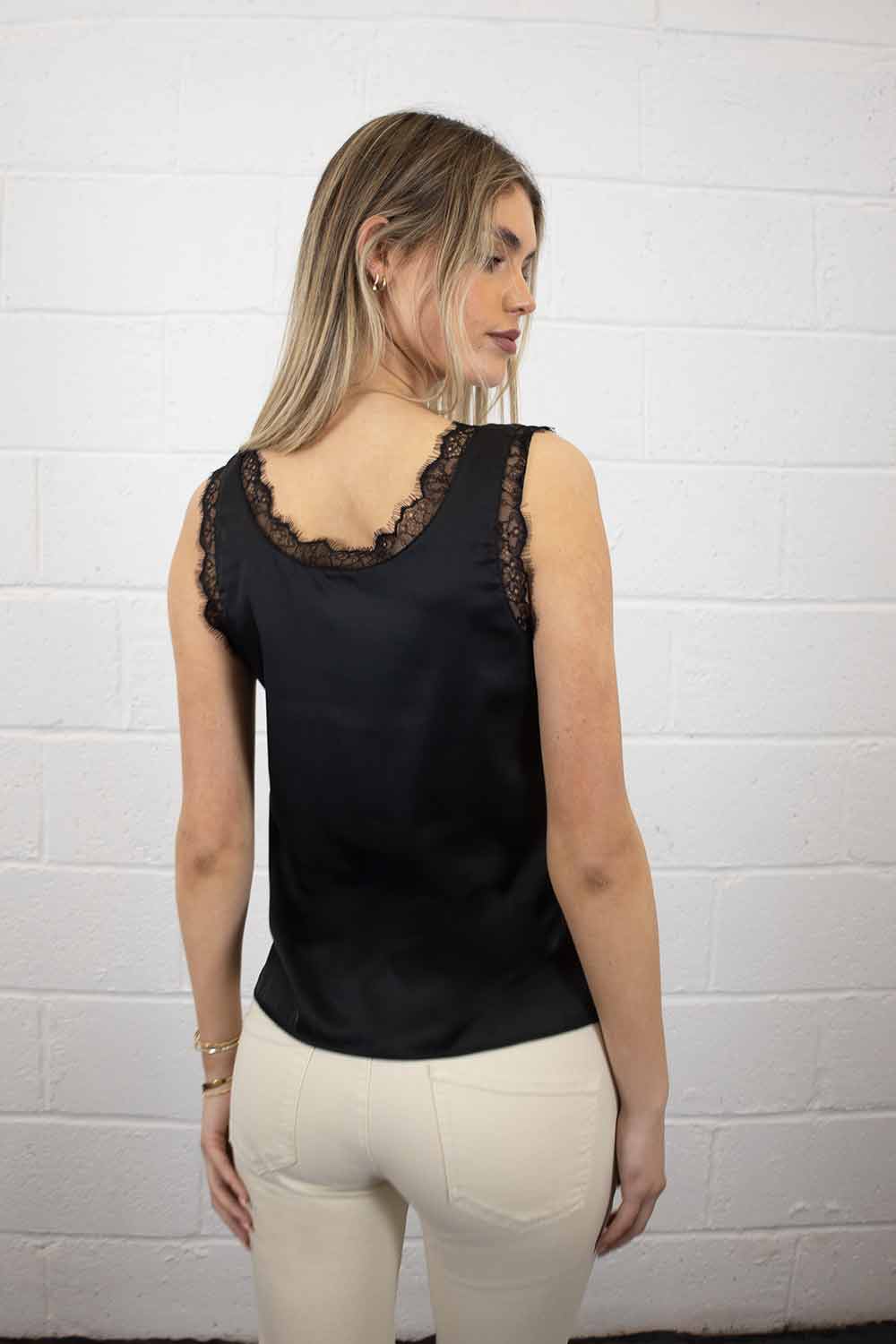 Liv Round Neck Silk Look Camisole - No2moro