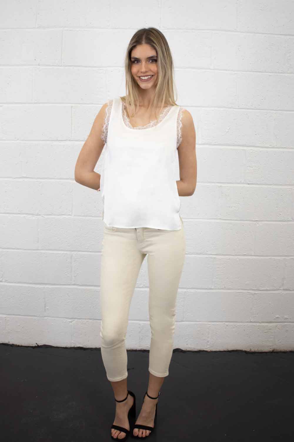Liv Round Neck Silk Look Camisole - No2moro