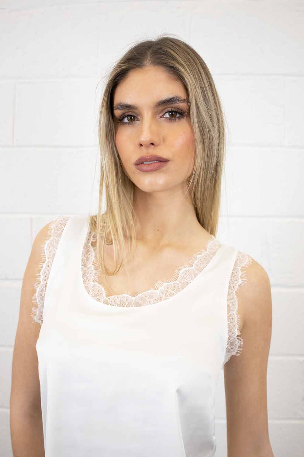 Liv Round Neck Silk Look Camisole - No2moro