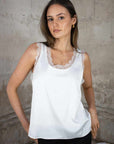 Liv Round Neck Silk Look Camisole - No2moro