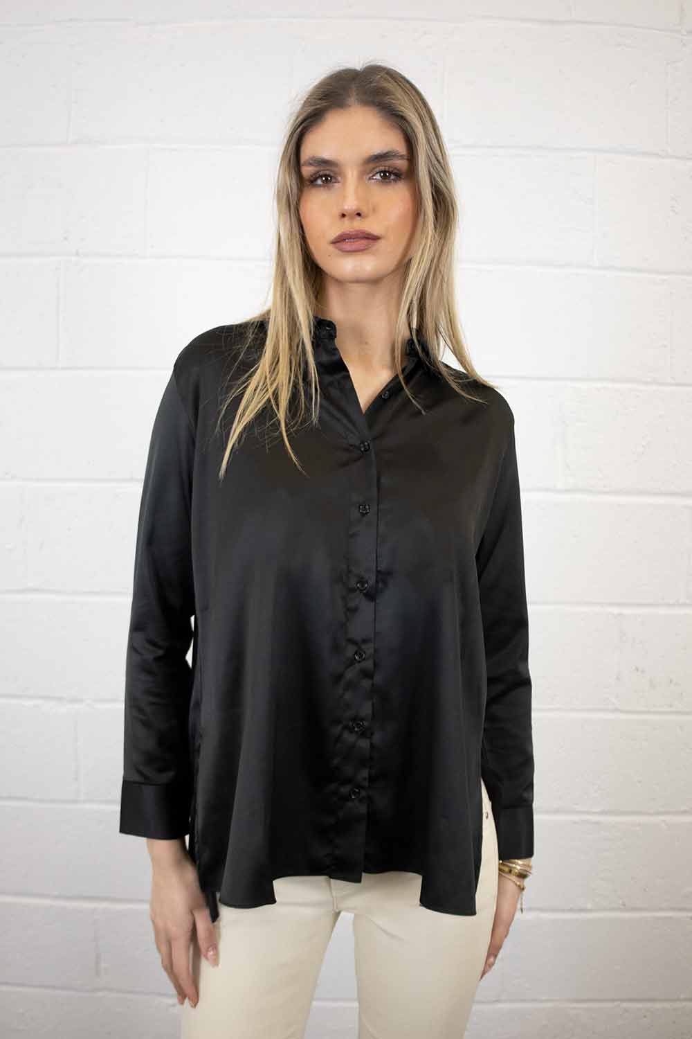 Mia Silk Look Swing Shirt - No2moro