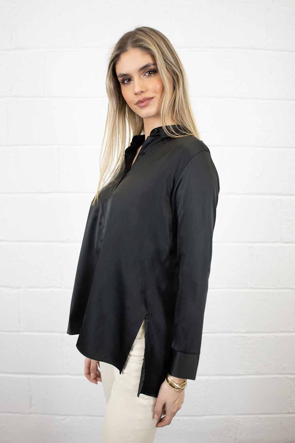 Mia Silk Look Swing Shirt - No2moro