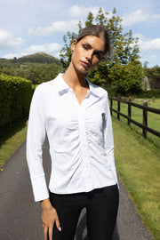 Addison Ruched Cotton Shirt - No2moro