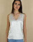 Kai V Neck Silk Look Camisole - No2moro