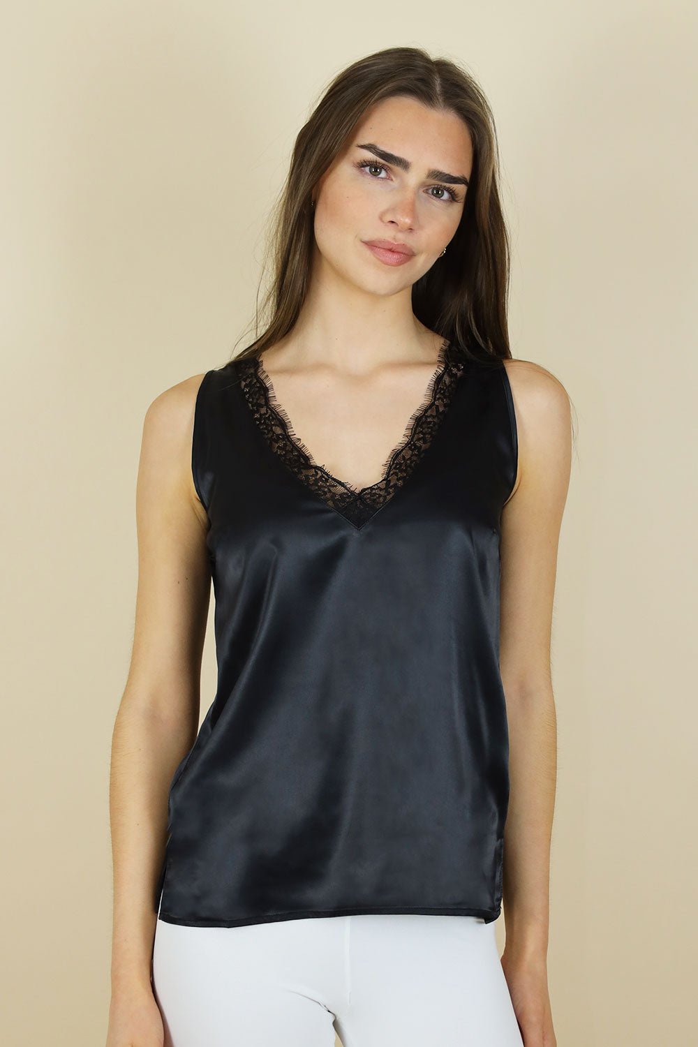 Kai V Neck Silk Look Camisole - No2moro