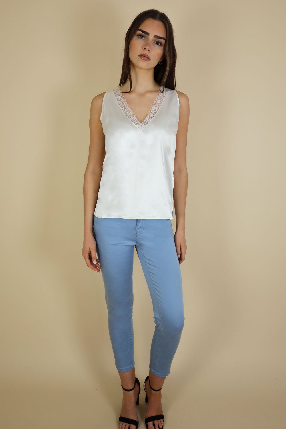 Kai V Neck Silk Look Camisole - No2moro