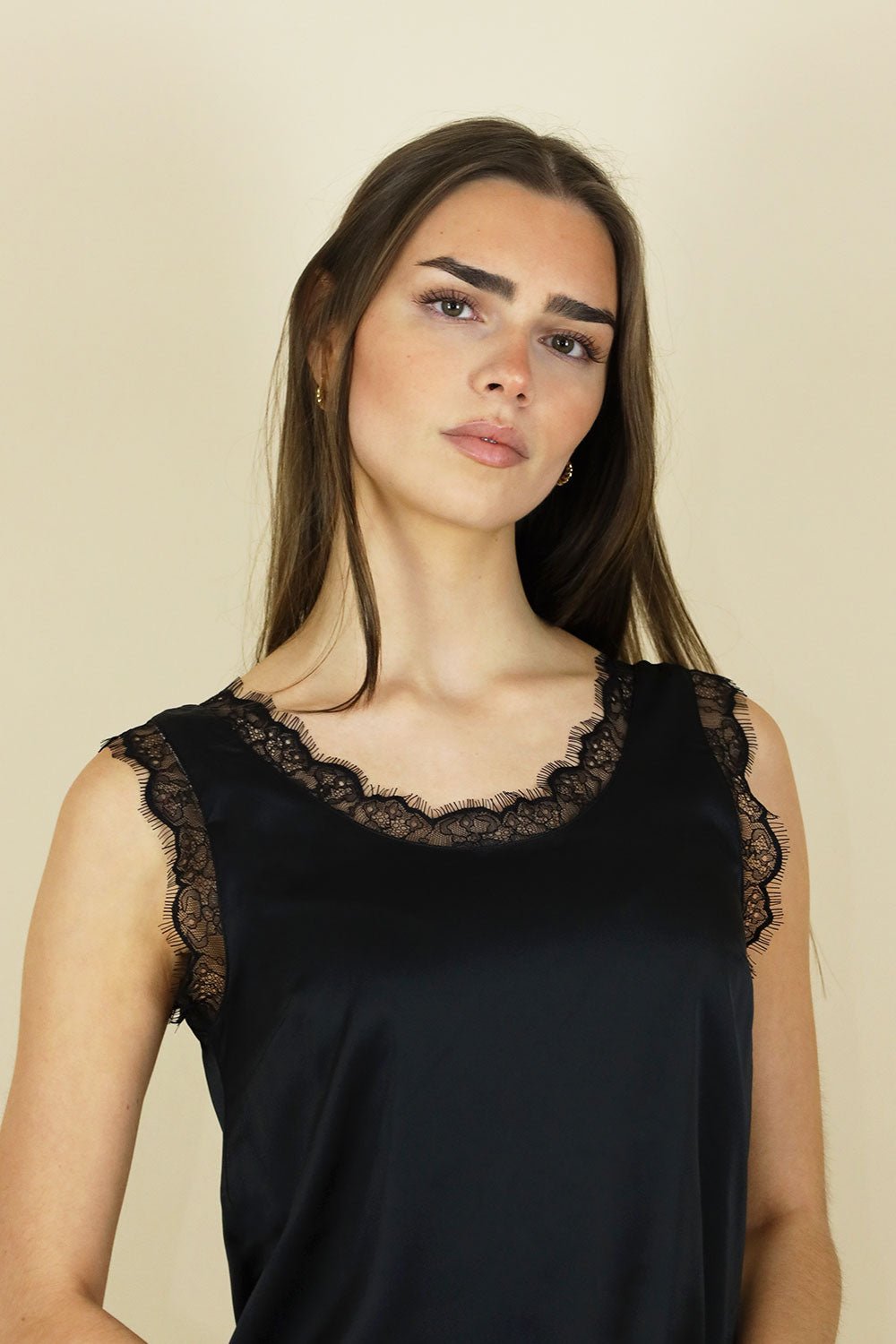 Liv Round Neck Silk Look Camisole - No2moro