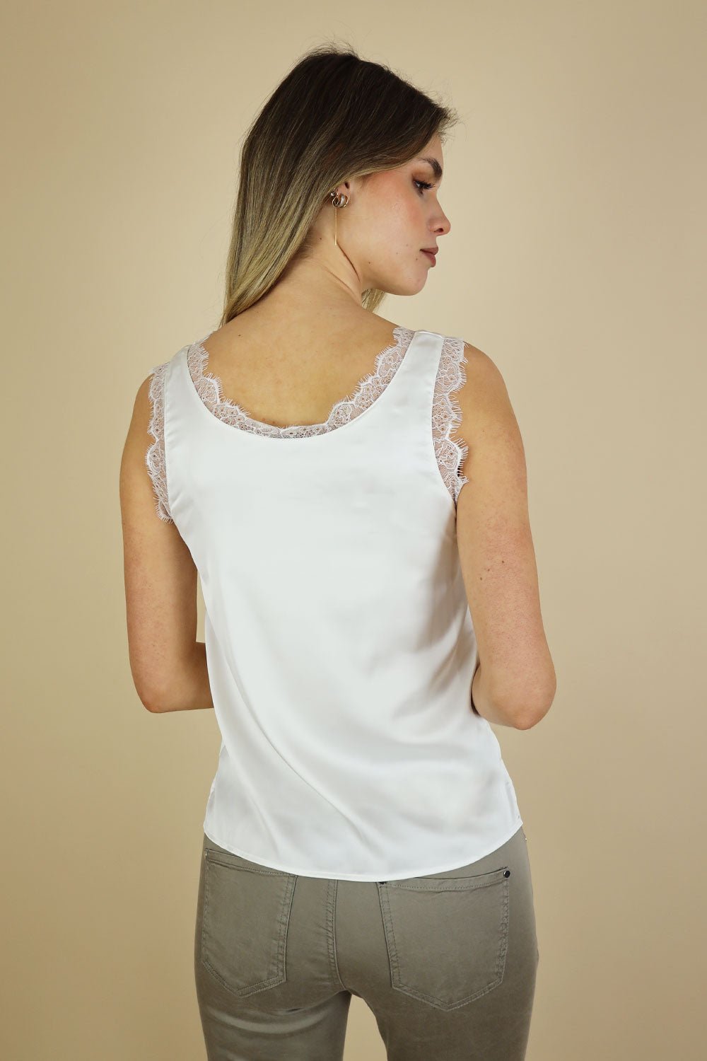 Liv Round Neck Silk Look Camisole - No2moro