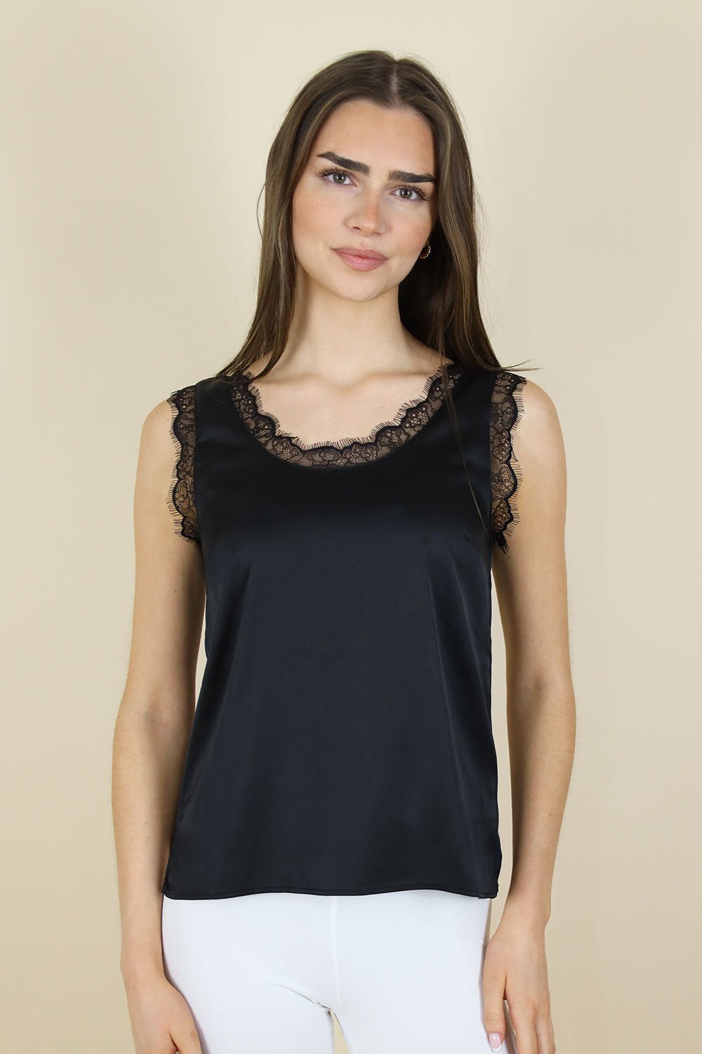 Liv Round Neck Silk Look Camisole - No2moro