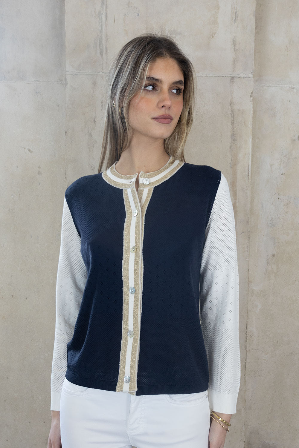 May Lurex Pointelle Cardigan - No2moro