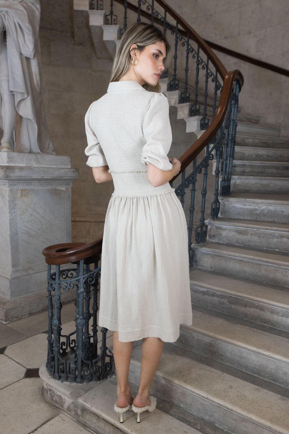 Sadie Cheesecloth Puff Sleeve Dress - No2moro