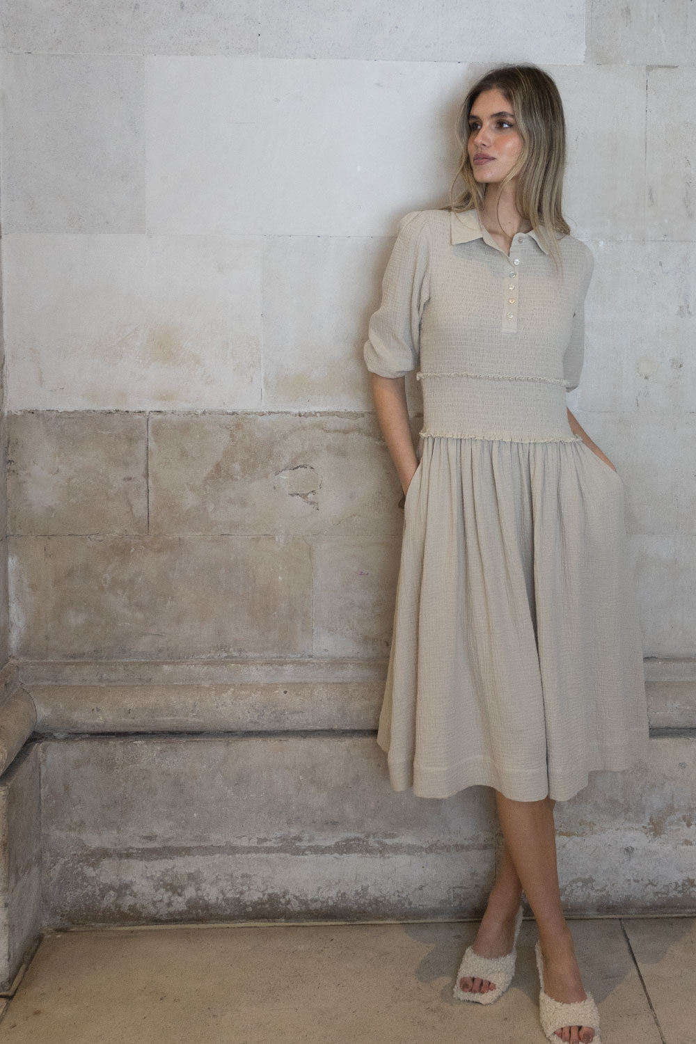 Sadie Cheesecloth Puff Sleeve Dress - No2moro