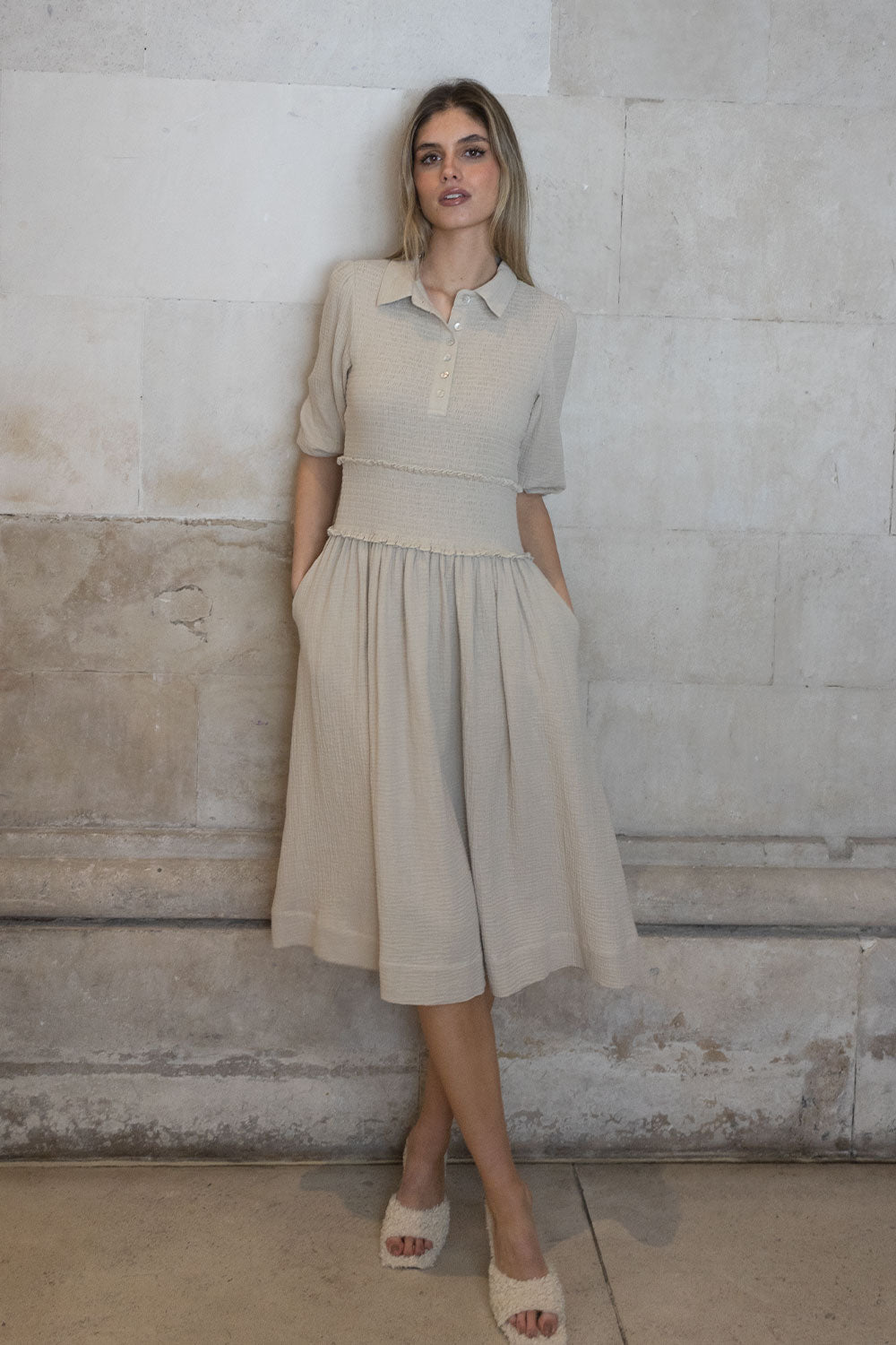 Sadie Cheesecloth Puff Sleeve Dress - No2moro