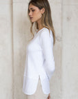 Sara Collarless Layering Shirt - No2moro