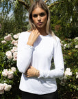 Seville Modal Frill Neck Long Sleeve Tee - No2moro