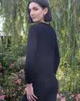 Seville Modal Frill Neck Long Sleeve Tee - No2moro