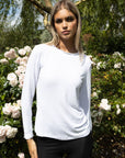 Seville Modal Frill Neck Long Sleeve Tee - No2moro