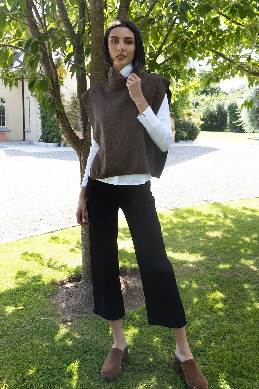 Zeus Wool Mix High Neck Gilet - No2moro