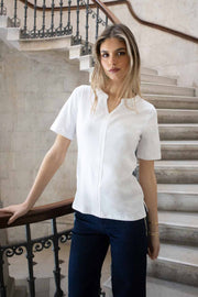 Bella Short Sleeve V Cotton Tee - No2moro